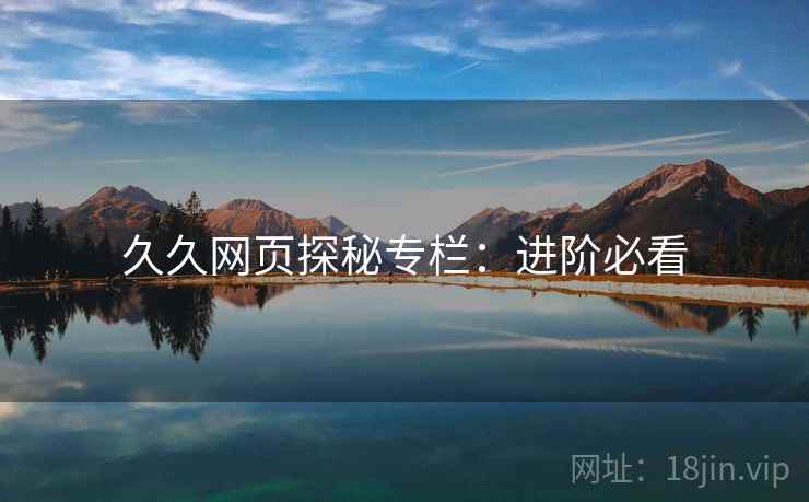 久久网页探秘专栏：进阶必看