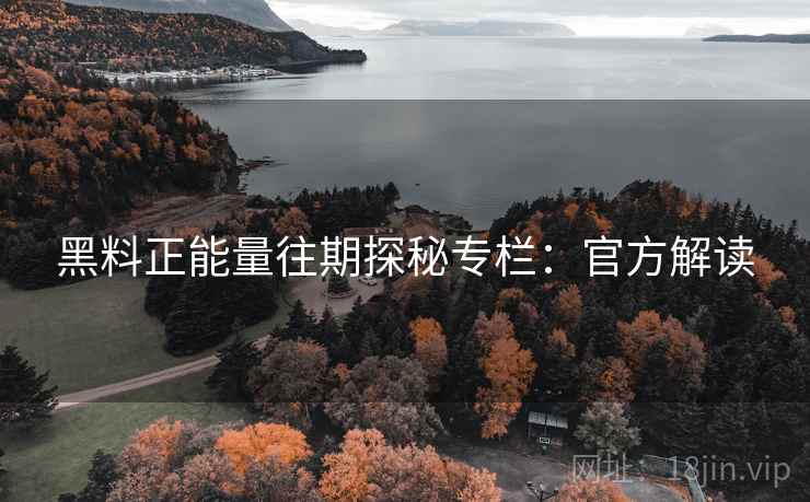 黑料正能量往期探秘专栏：官方解读