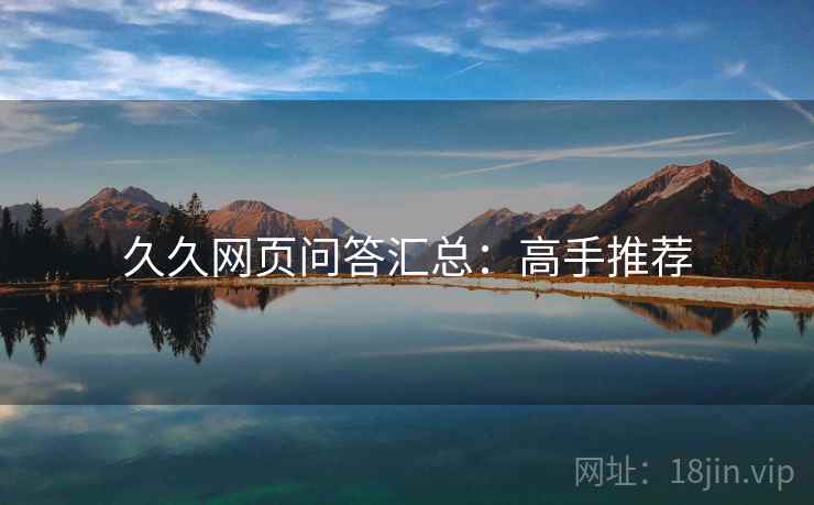 久久网页问答汇总：高手推荐